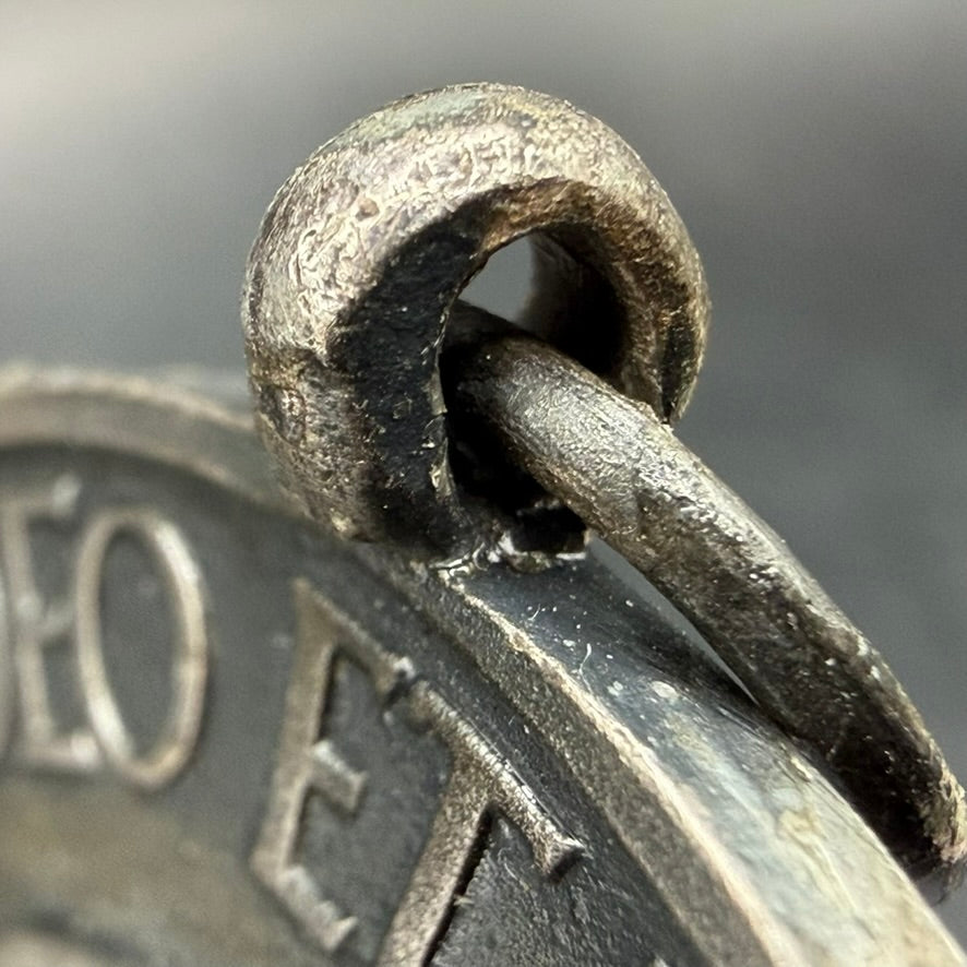 Close-up of suspension ring and eyelet on WWI Austro-Hungarian medal