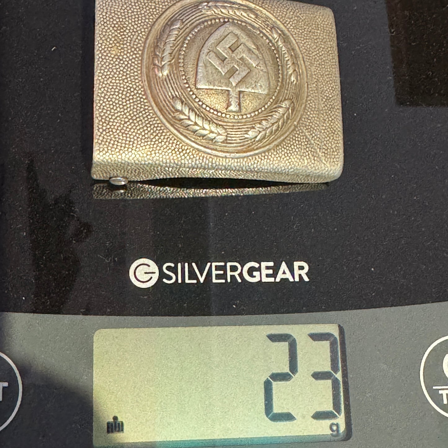 WW2 original artifact – Reichsarbeitsdienst (RAD) buckle (Maker N&H 1938) – interior page