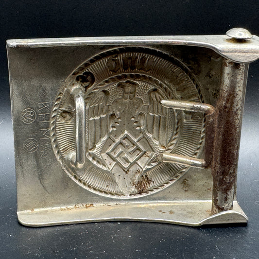 WW2 original artifact – Hitler Jugend buckle KH M 4/49 Steinhauer & Luck – interior detail