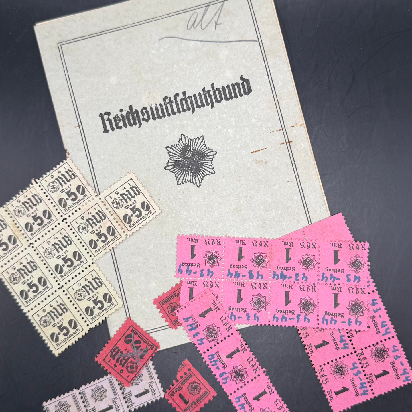WW2 original artifact – Reichsluftschutzbund (RLB) Membership Booklet (Austria 1939–1944) – interior page