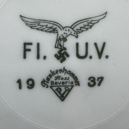 WW2 original artifact – Luftwaffe dinner plate 1937 Plankenhammer – interior detail