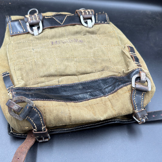 WW2 original artifact – Wehrmacht backpack Tornister by Franz Brehme 1942 – interior detail