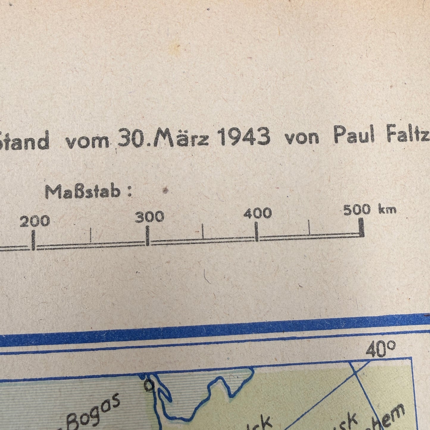 WW2 original artifact – Der Mittelmeer Raum 1943 – interior detail