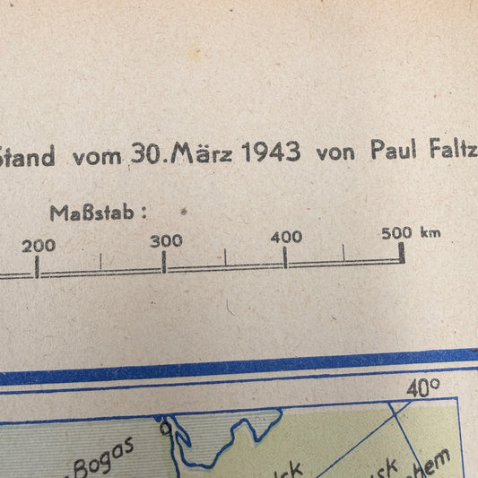 WW2 original artifact – Der Mittelmeer Raum 1943 – interior detail