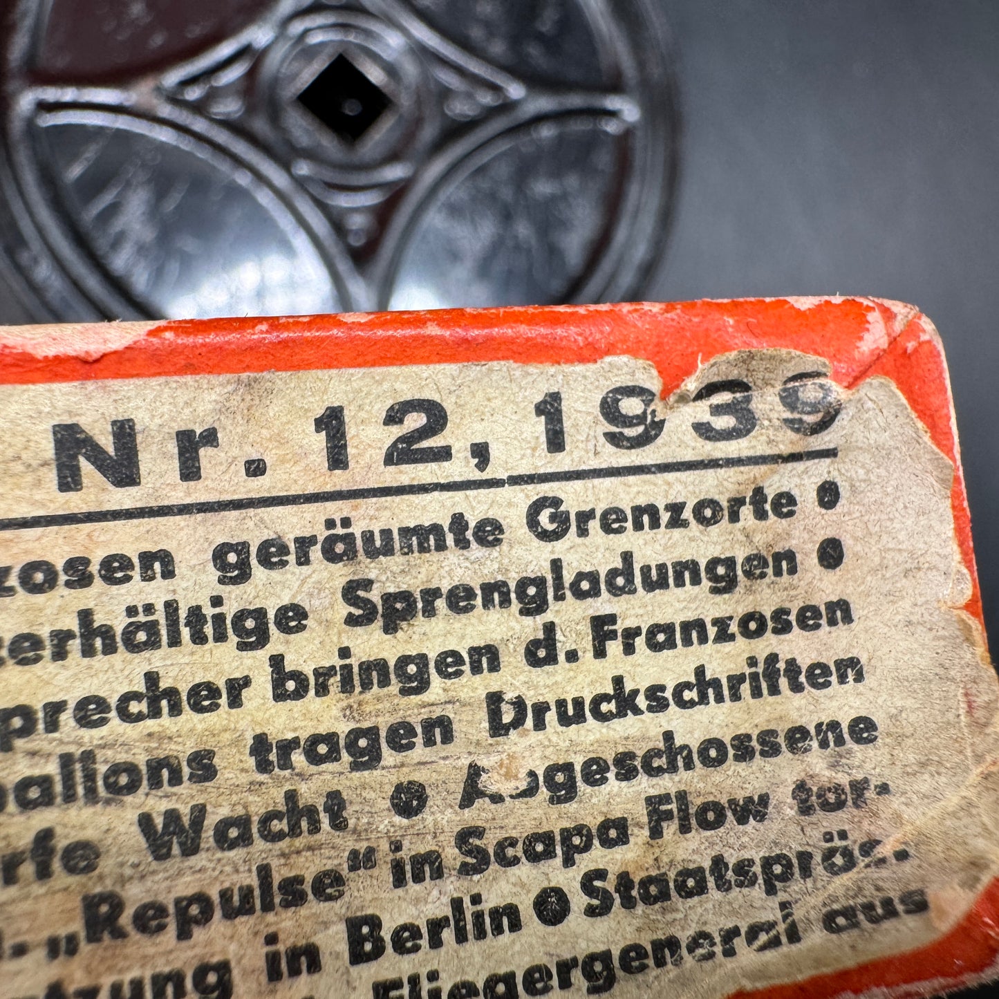 WW2 original artifact – Ozaphan 16mm film 1939 – interior page