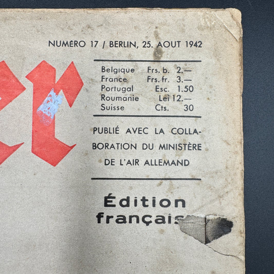 WW2 original artifact – Der Adler Aug 1942: French special!! – interior detail
