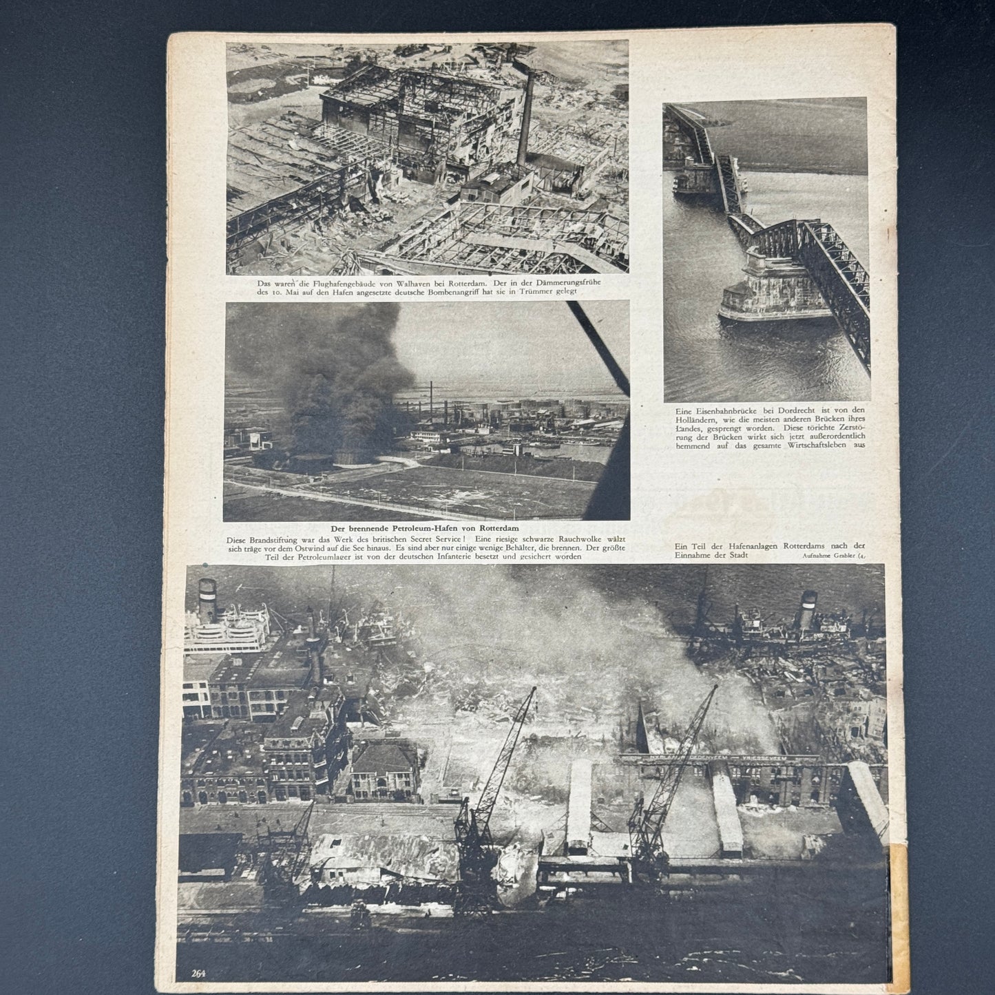 WW2 original artifact – Der Adler Mai 1940: about Moerdijk / Willemsdorp! – interior page