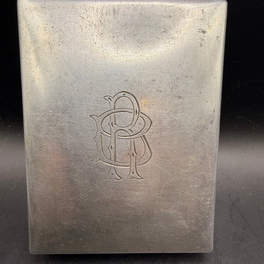 WW2 original artifact – Unique WWII German POW Aluminum Cigarette Case – Personalized & Hand-Engraved – interior detail