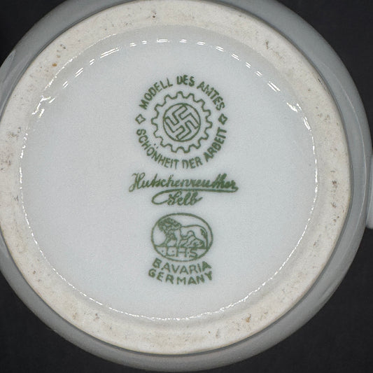 WW2 original artifact – Porcelain milk jug Deutsche ArbeitsFront (DAF) – interior detail