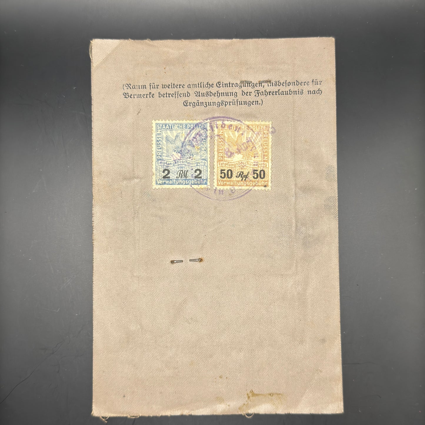 WW2 original artifact – Drivers license from 1935 – interior page