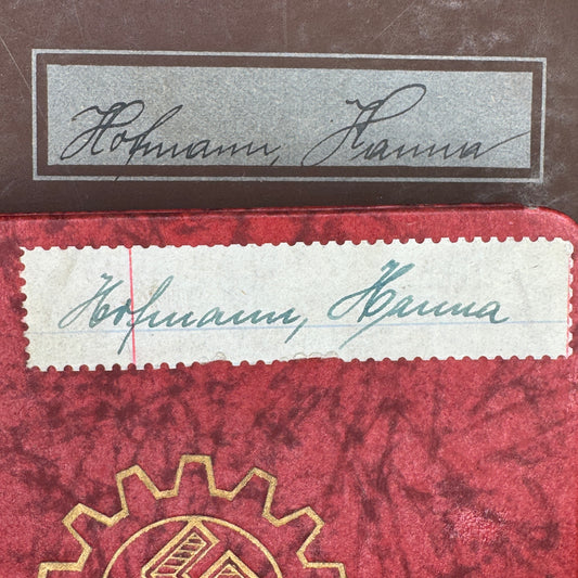 WW2 original artifact – Arbeitsbuch & DAF member ship from same lady – interior detail