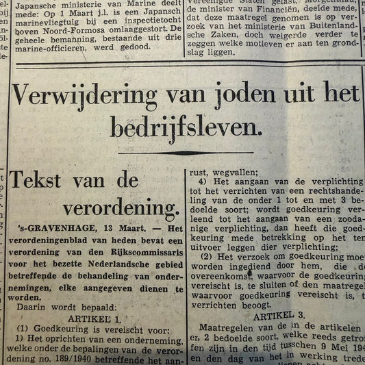 removal jews from business life occupation regulation