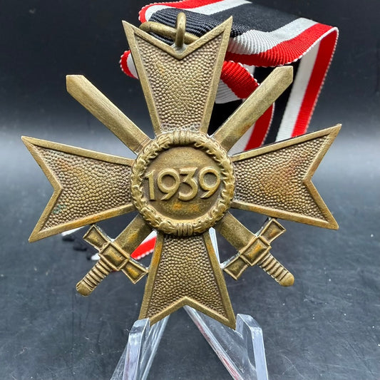 Reverse German War Merit Cross 2nd Class with Swords 1939 KVK2 WWII medal