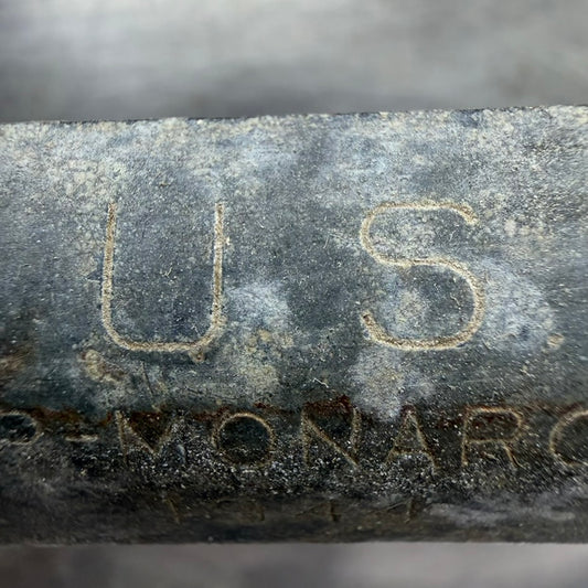 Close-up of U.S. marking on mess kit handle