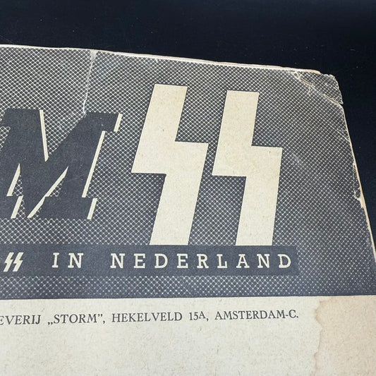 WW2 original artifact – Original STORM SS Newspaper – 5 January 1943 – Weekblad der Germaansche SS in Nederland – interior detail