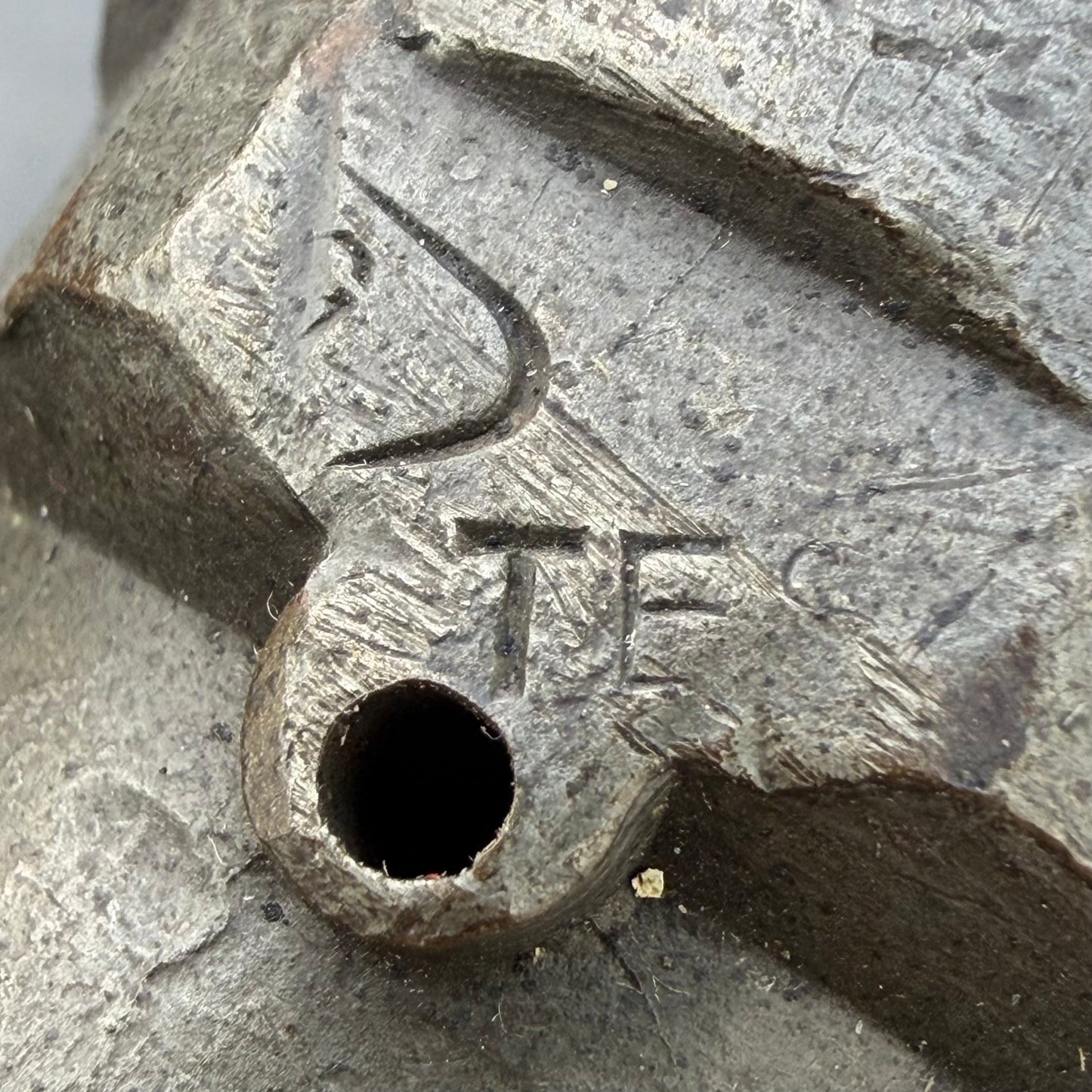 Stamp TES on Museum-sourced RAF Lancaster fire extinguisher from WWII