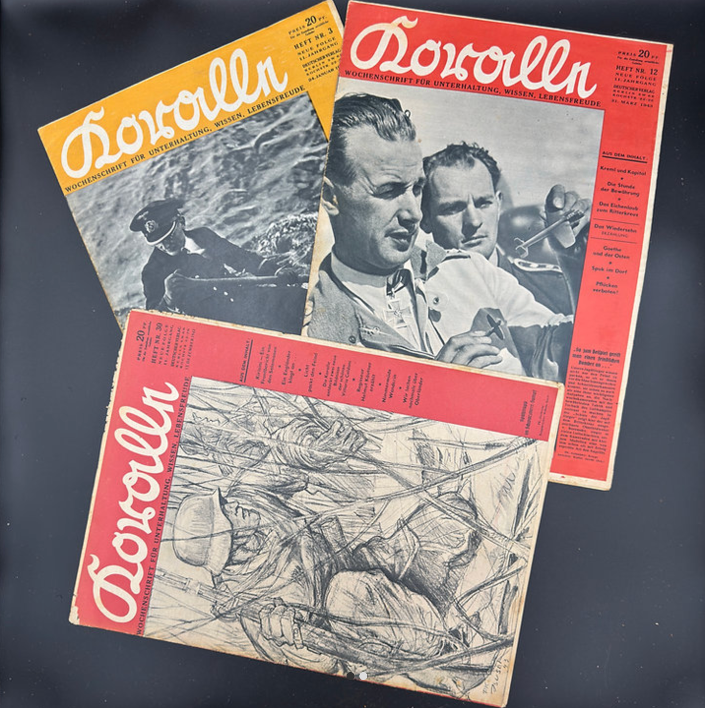 WW2 original artifact – 8 pieces Koralle year 11 (1943) – interior detail