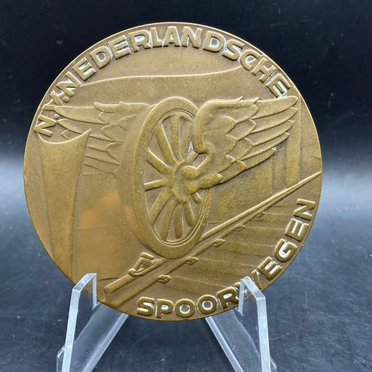 Dutch WWII railway strike medal Nederlandsche Spoorwegen winged wheel resistance medallion 17 September 1944