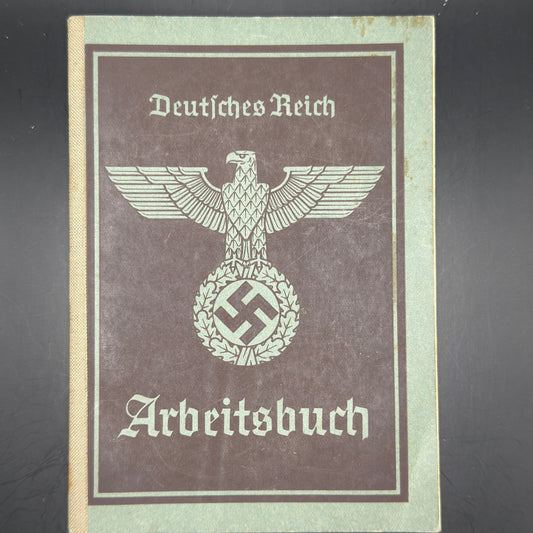 WW2 original artifact – Two times Arbeitsbuch from married couple – interior detail