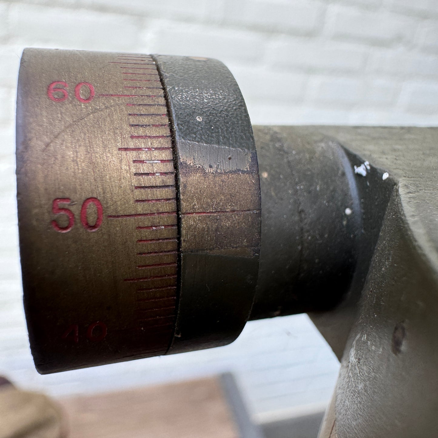 Close-up of adjustment scale on WWII German S.F.14 Z.Gi. periscope