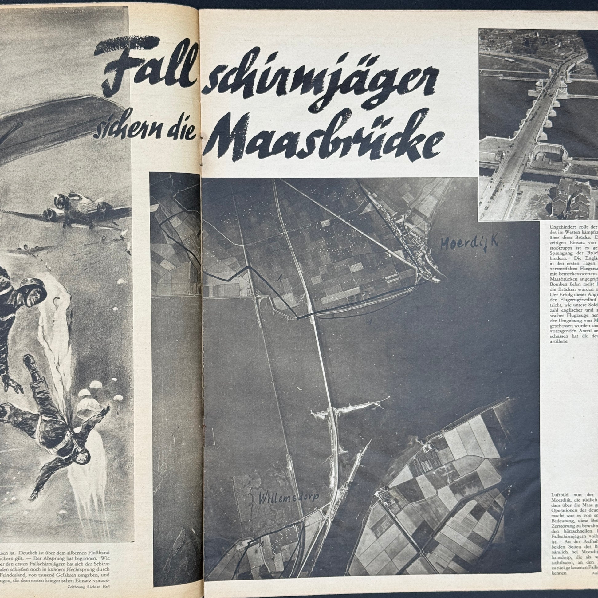 WW2 original artifact – Der Adler Mai 1940: about Moerdijk / Willemsdorp! – interior page