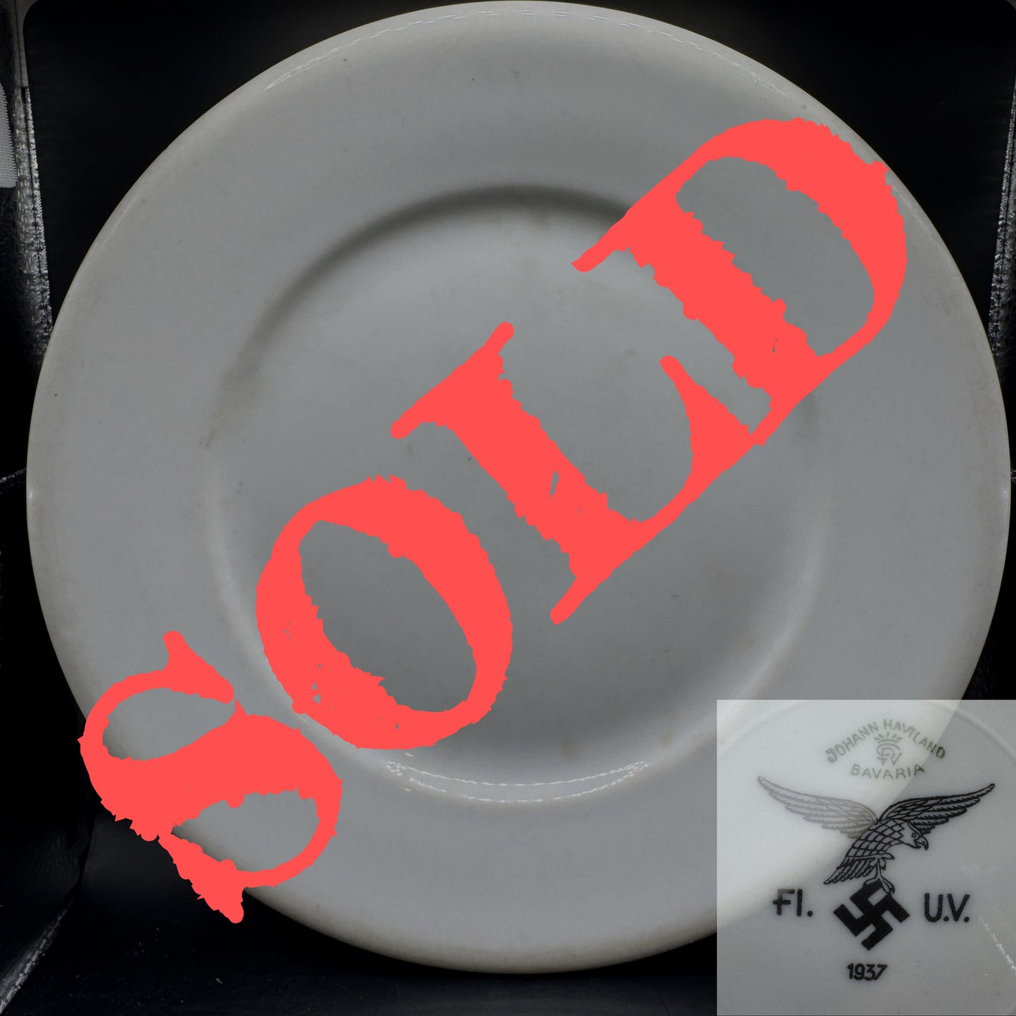 WW2 original artifact – Luftwaffe dinner plate 1937 Johann Haviland – AxisArtifacts