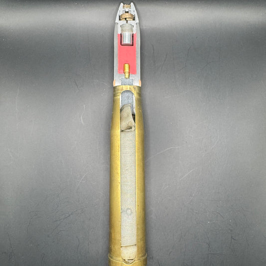 WW2 original artifact – 20mm FLAK High-Explosive Round with Dissected Tracer – AxisArtifacts