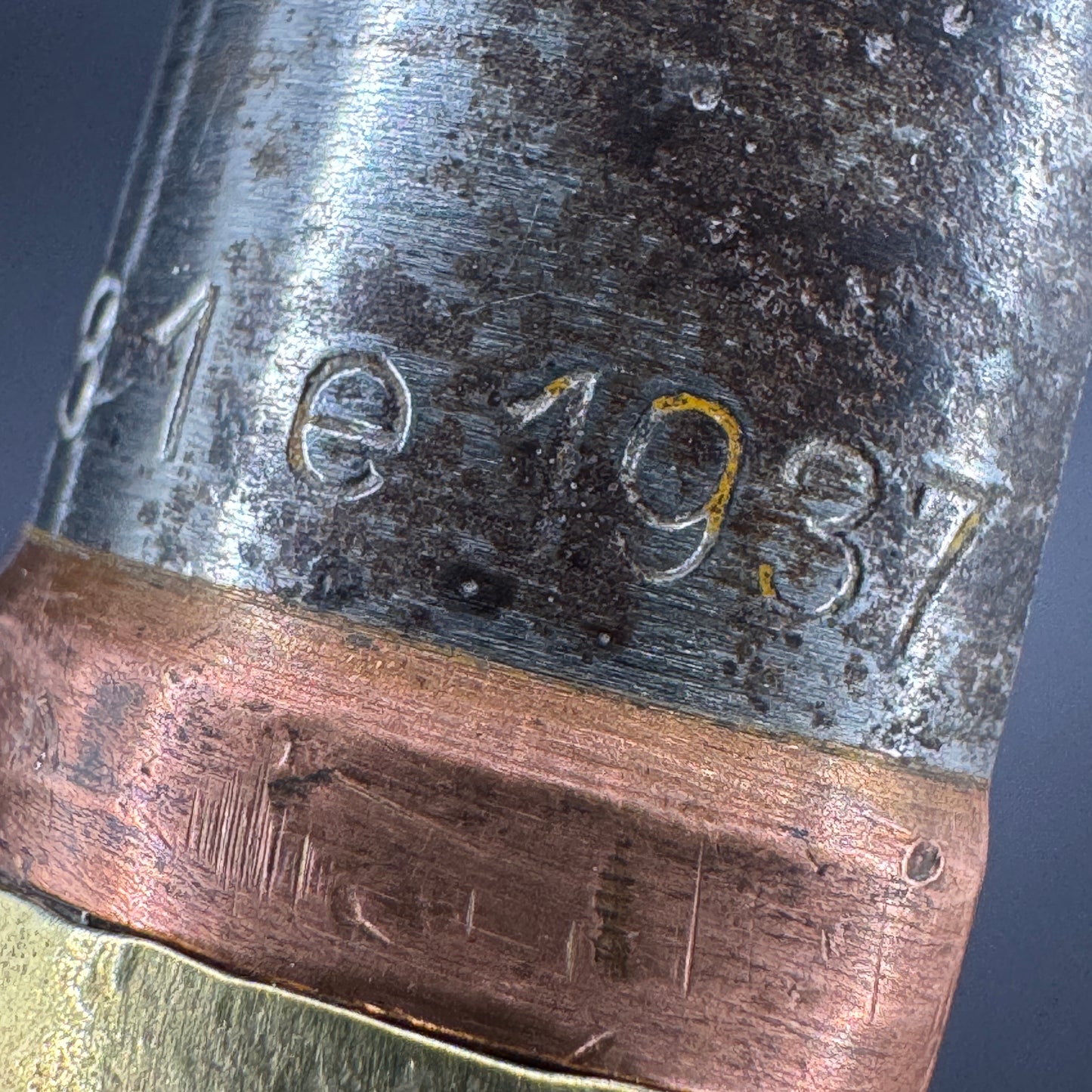 WW2 original artifact – 20mm FLAK High-Explosive Round with Dissected Tracer – interior page