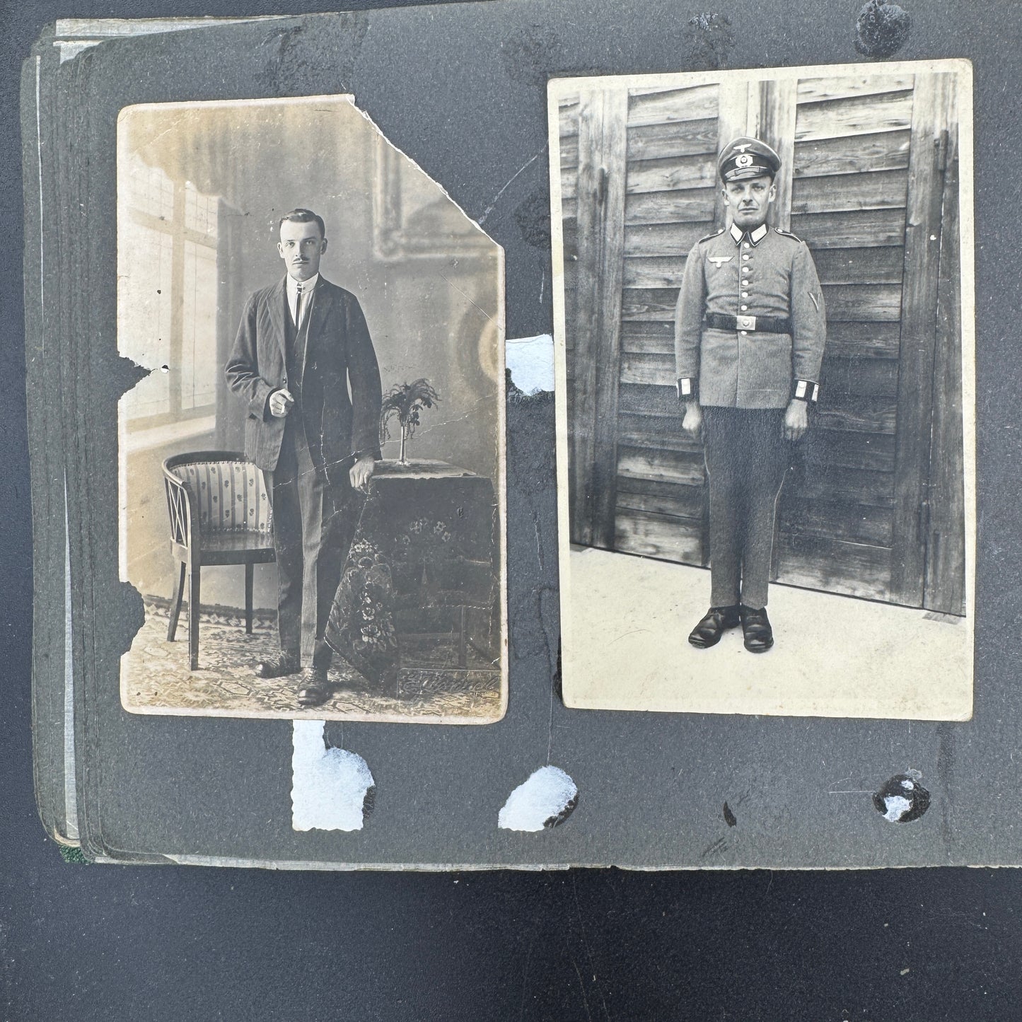 WW2 original artifact – Original WWII German Family Photo Album – Numerous Military Photos – interior page