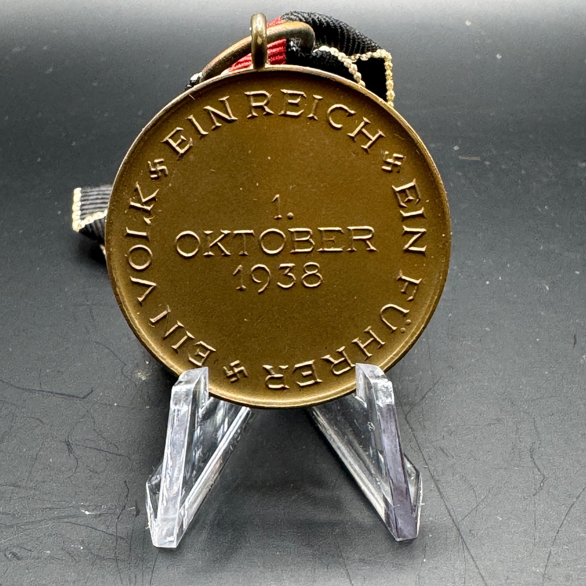 WW2 original artifact – Anschluss medal Sudetenland – interior detail