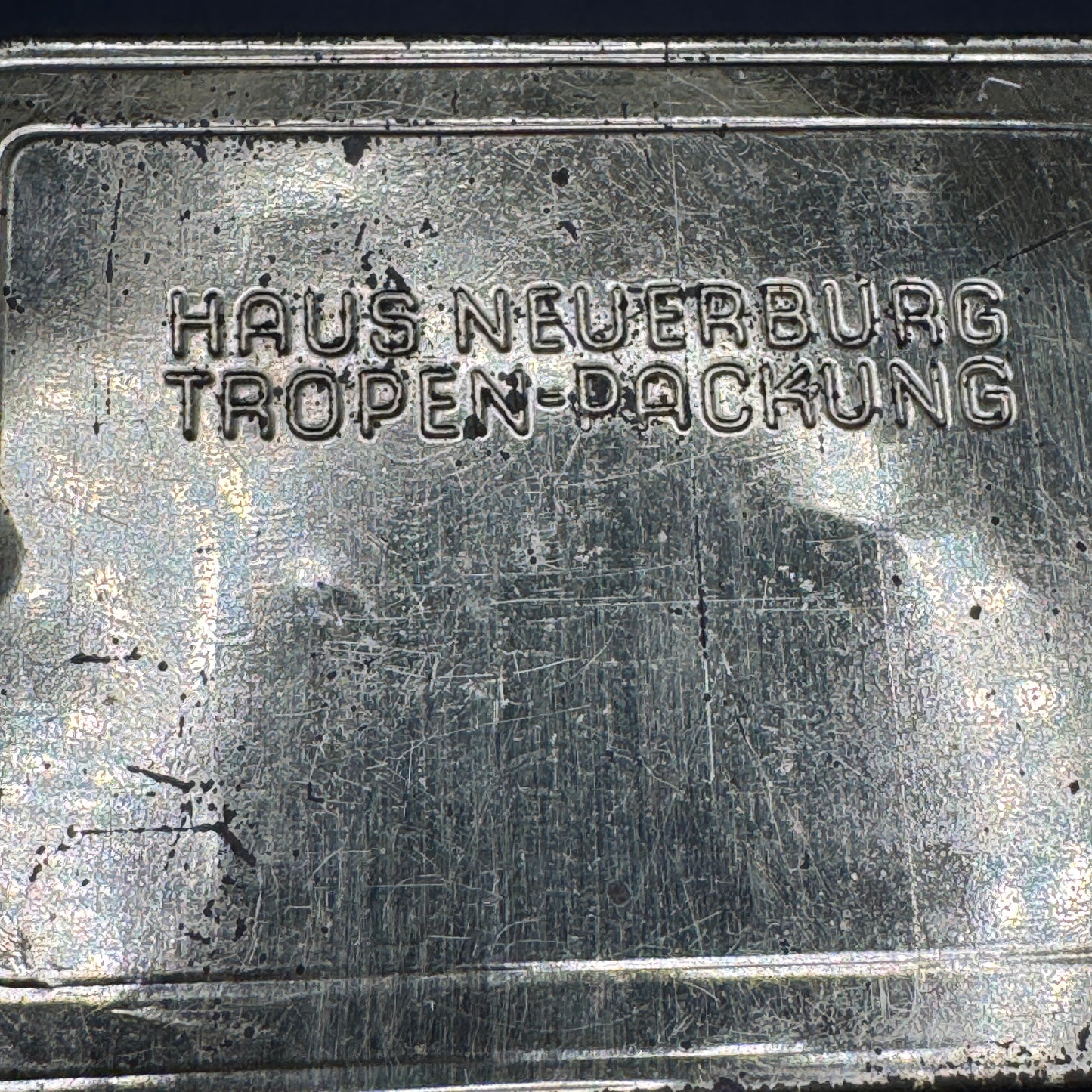 WW2 original artifact – WW2 German Haus Neuerburg cigarette case small – interior title page