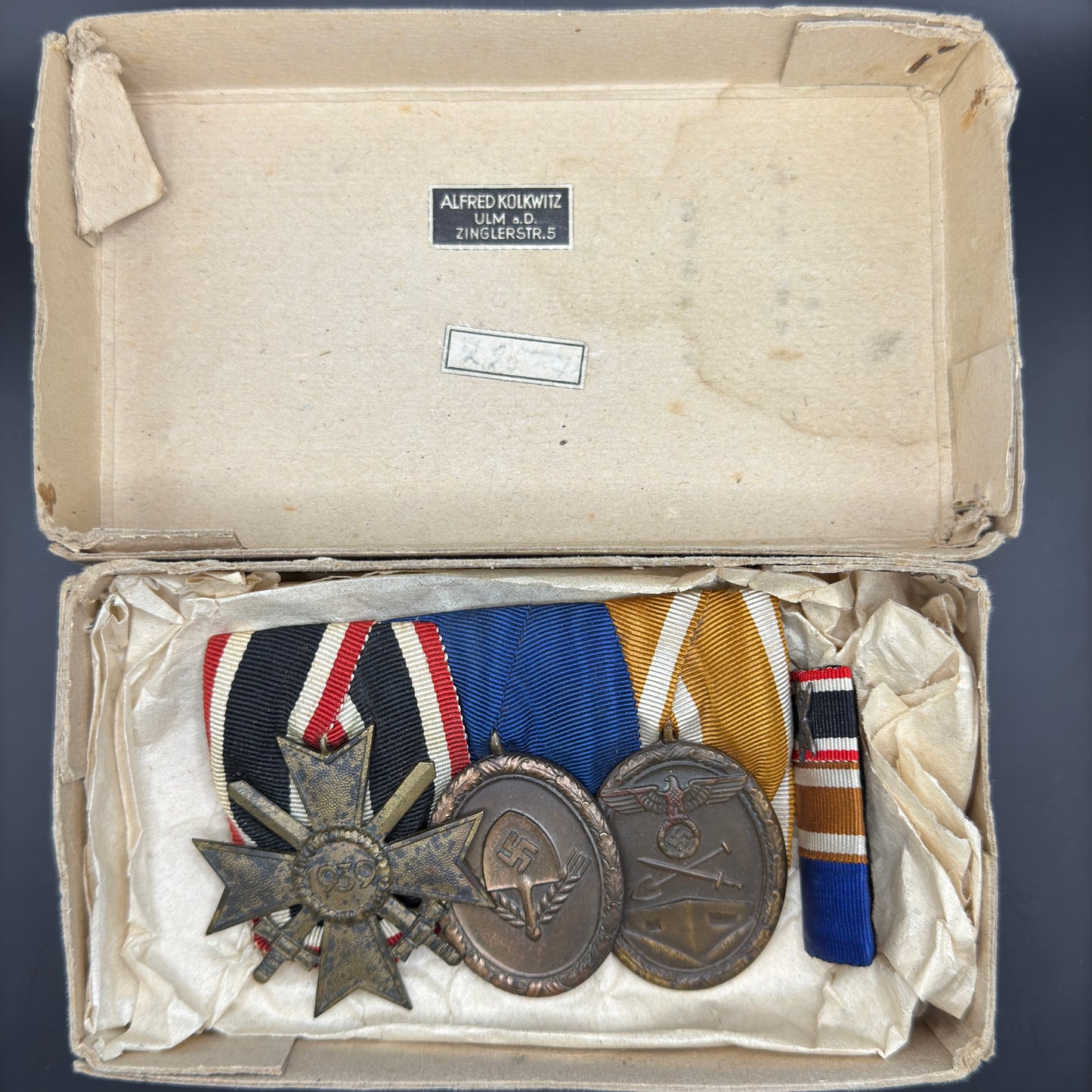 WW2 original artifact – 3-er Spange KVK2, RAD, Westwall with box – AxisArtifacts