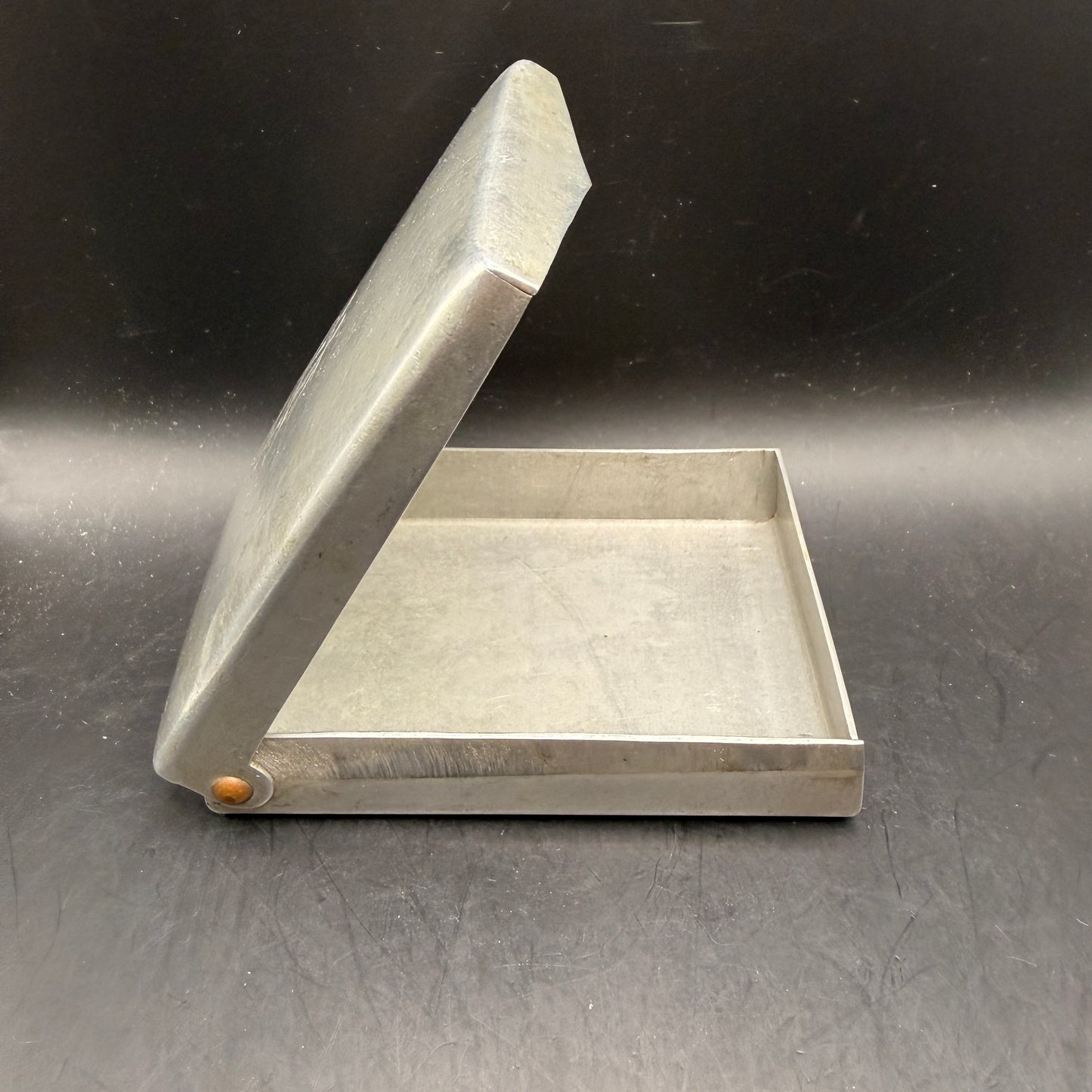 WW2 original artifact – Unique WWII German POW Aluminum Cigarette Case – Personalized & Hand-Engraved – interior page