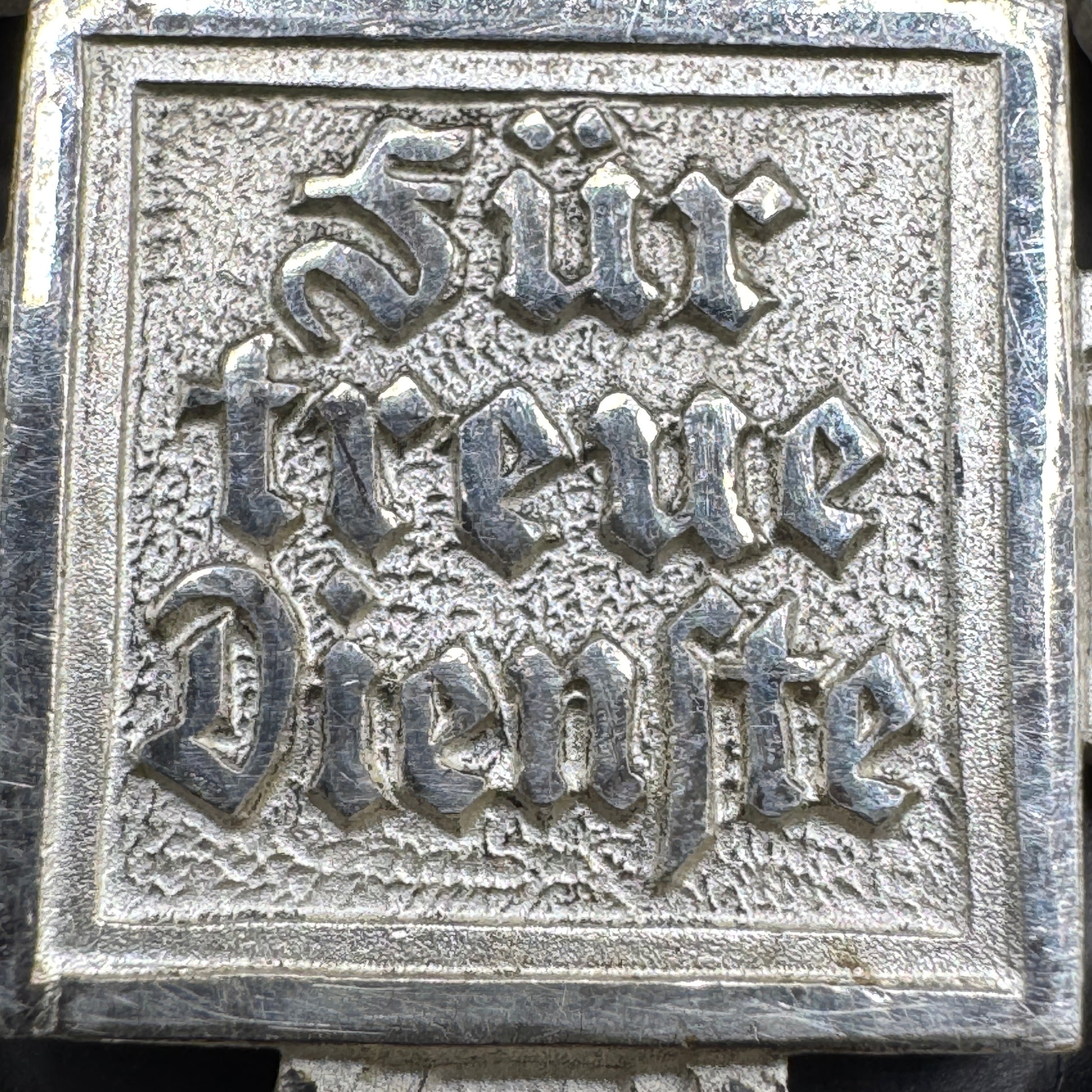 WW2 original artifact – 25 Jahre Treue Dienste im Etui – interior page