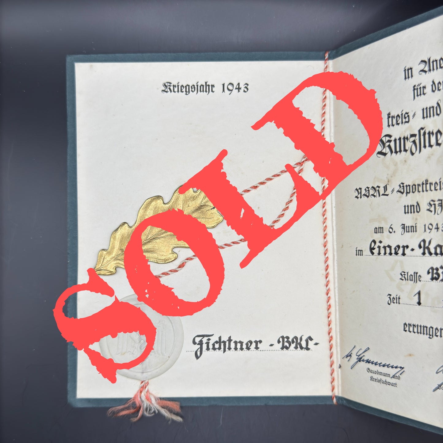 WW2 original artifact – German NSRL Sports Certificate – AxisArtifacts