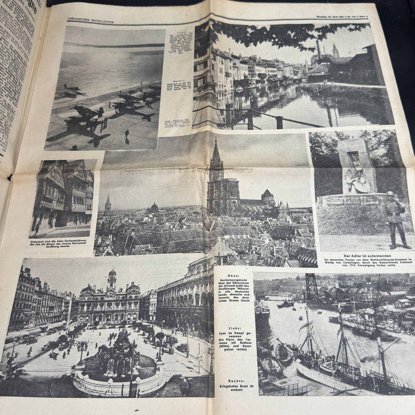 WW2 original artifact – Völkischer Beobachter June 22 1940 – interior title page