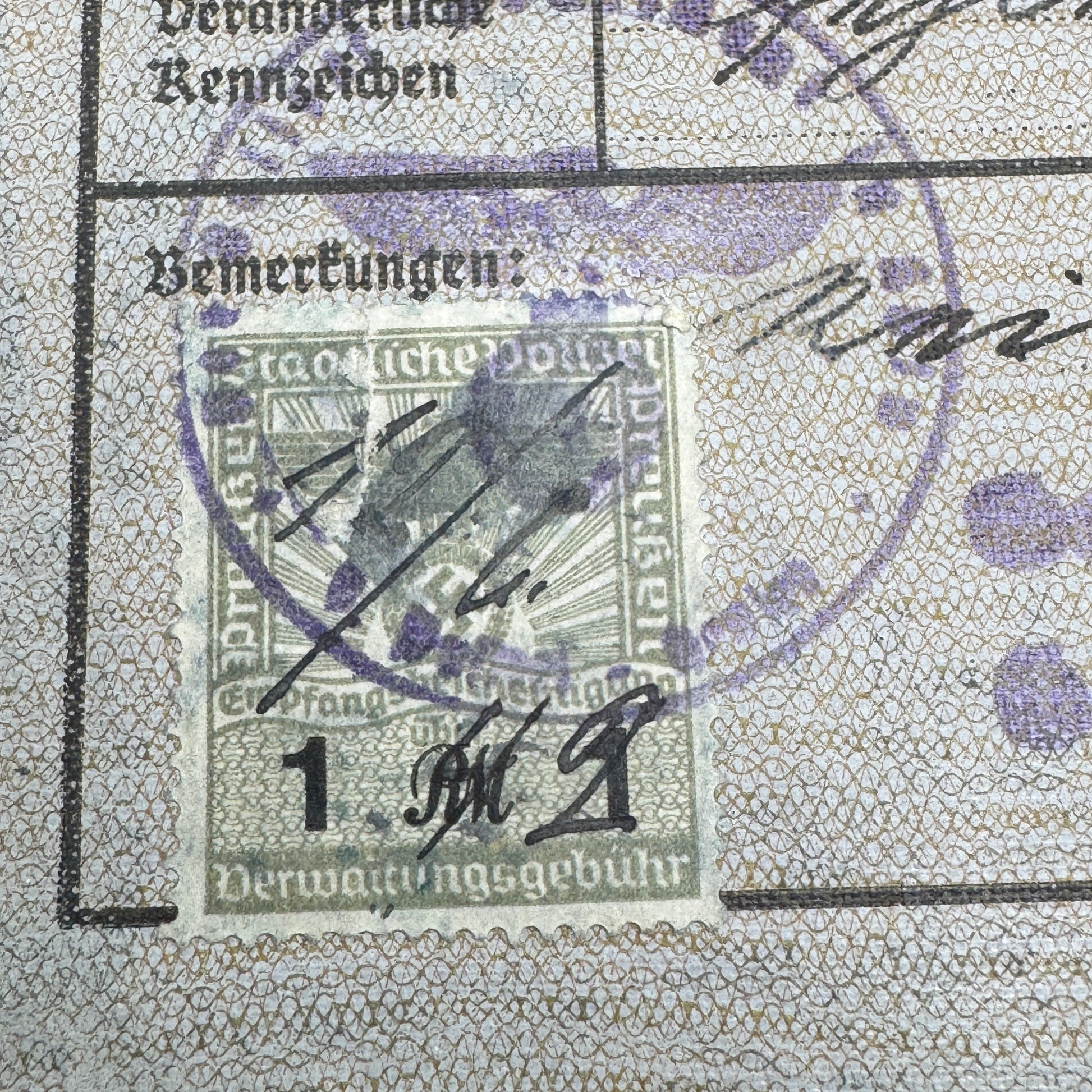 WW2 original artifact – Kennkarte Diplomat – interior page