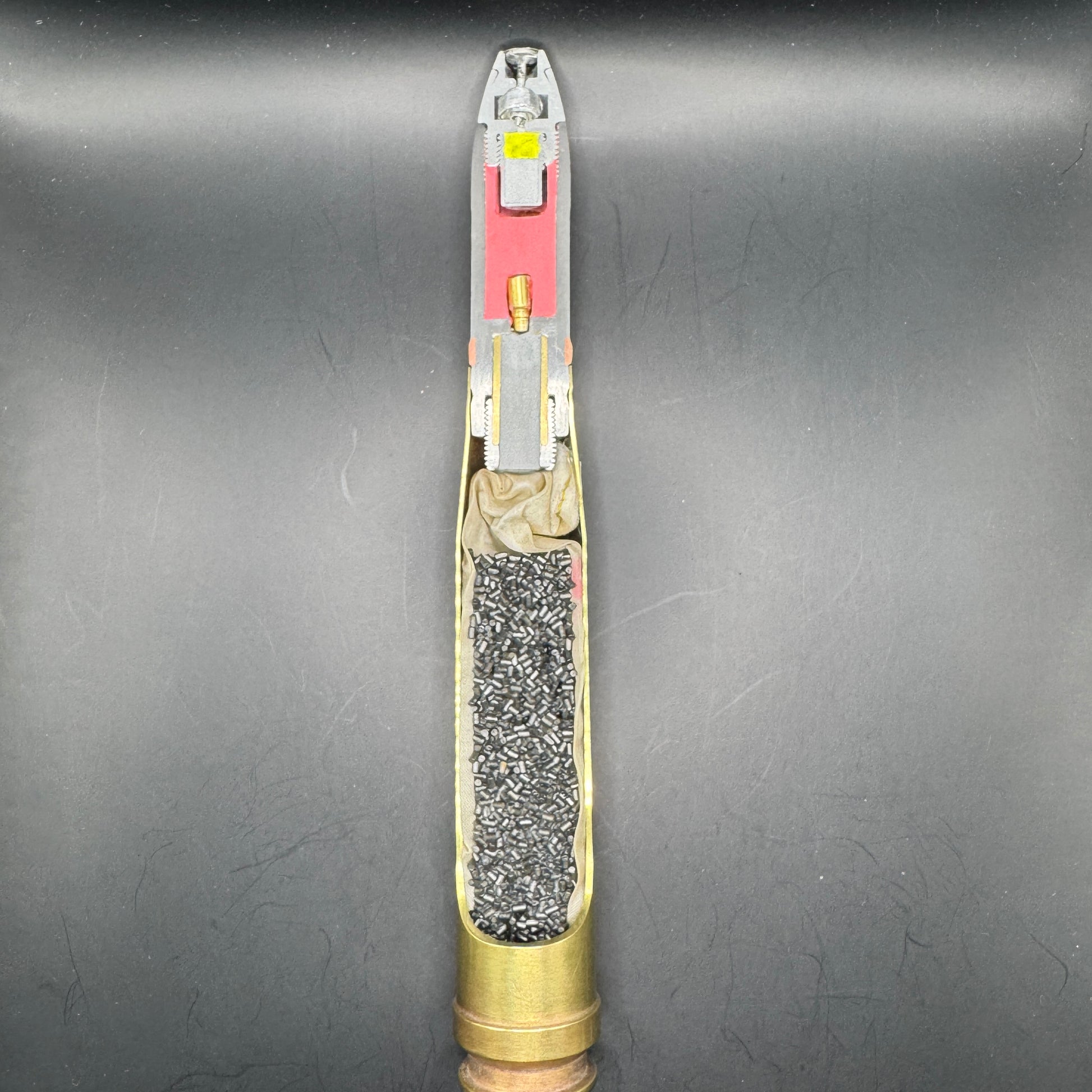 WW2 original artifact – 20mm FLAK High-Explosive Round with Dissected Tracer – AxisArtifacts