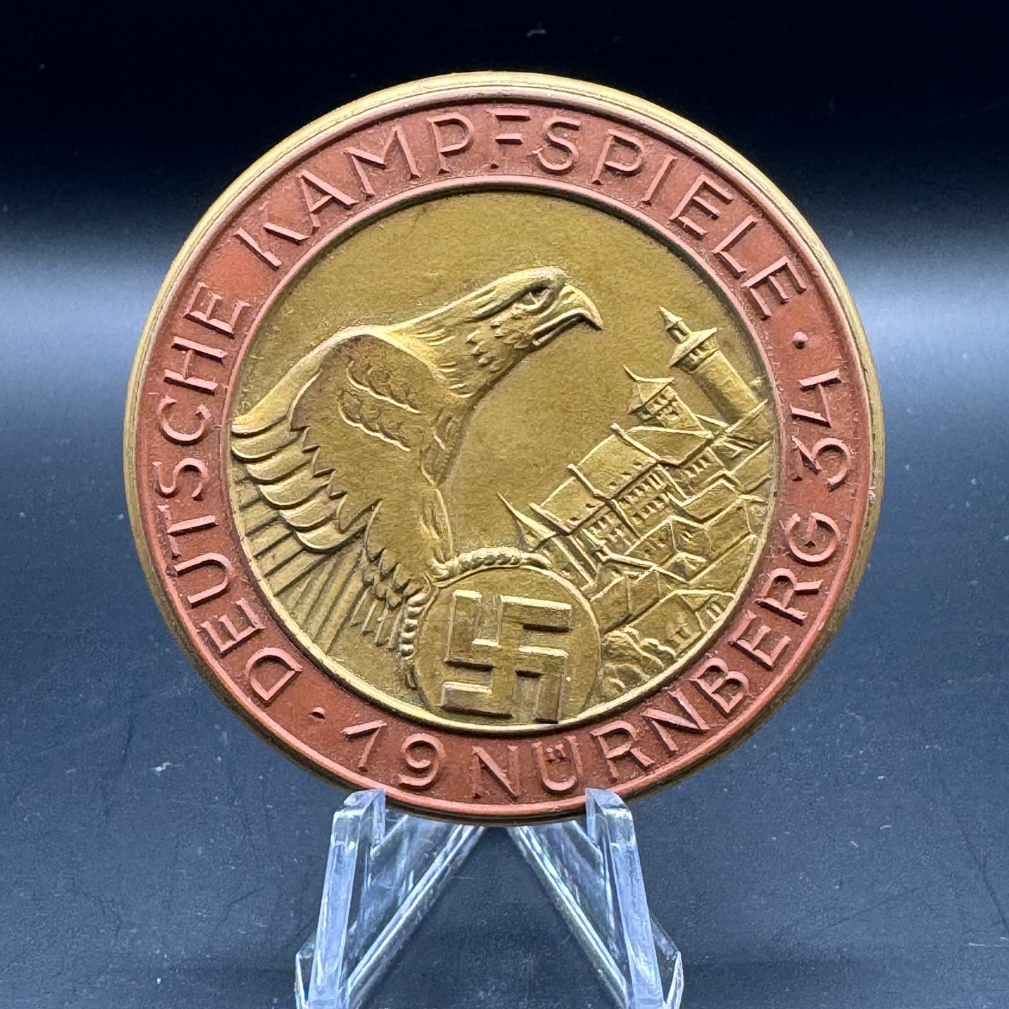 WW2 original artifact – Deutsche Kampfspiele Nürnberg 1934 in box – interior detail