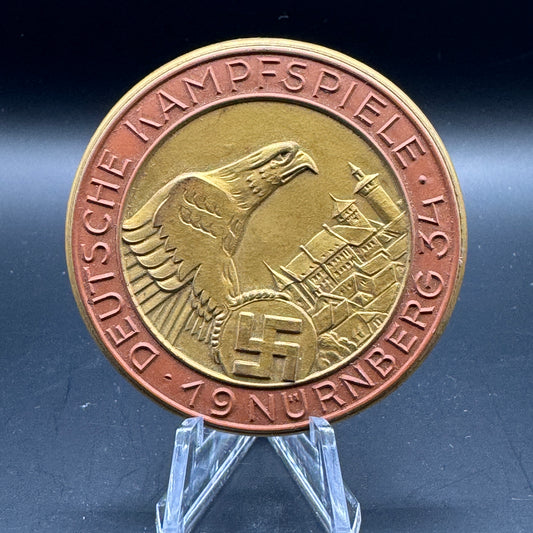 WW2 original artifact – Deutsche Kampfspiele Nürnberg 1934 in box – interior detail