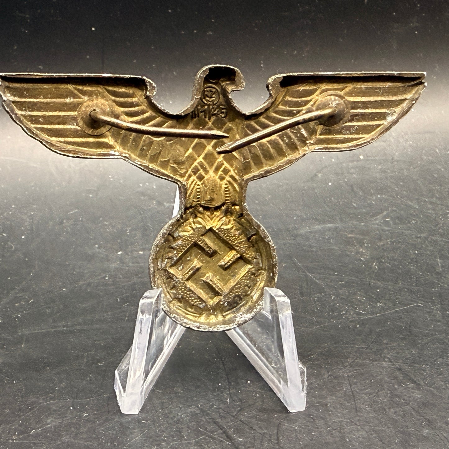 WW2 original artifact – NSDAP Cap Eagle RZM M1/45 Friedrich Linden – interior detail