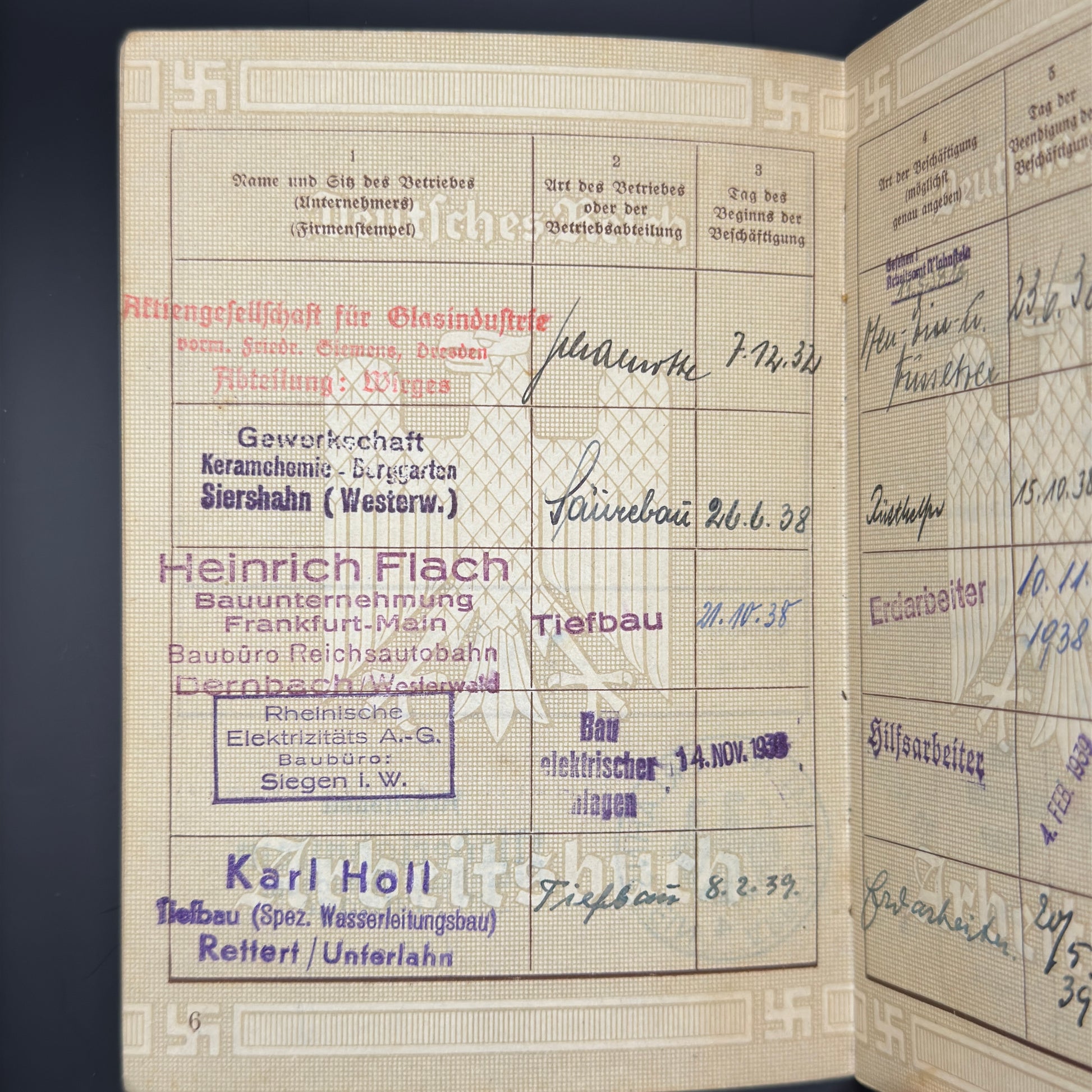 WW2 original artifact – Arbeitsbuch Mechanic + foto! – interior page