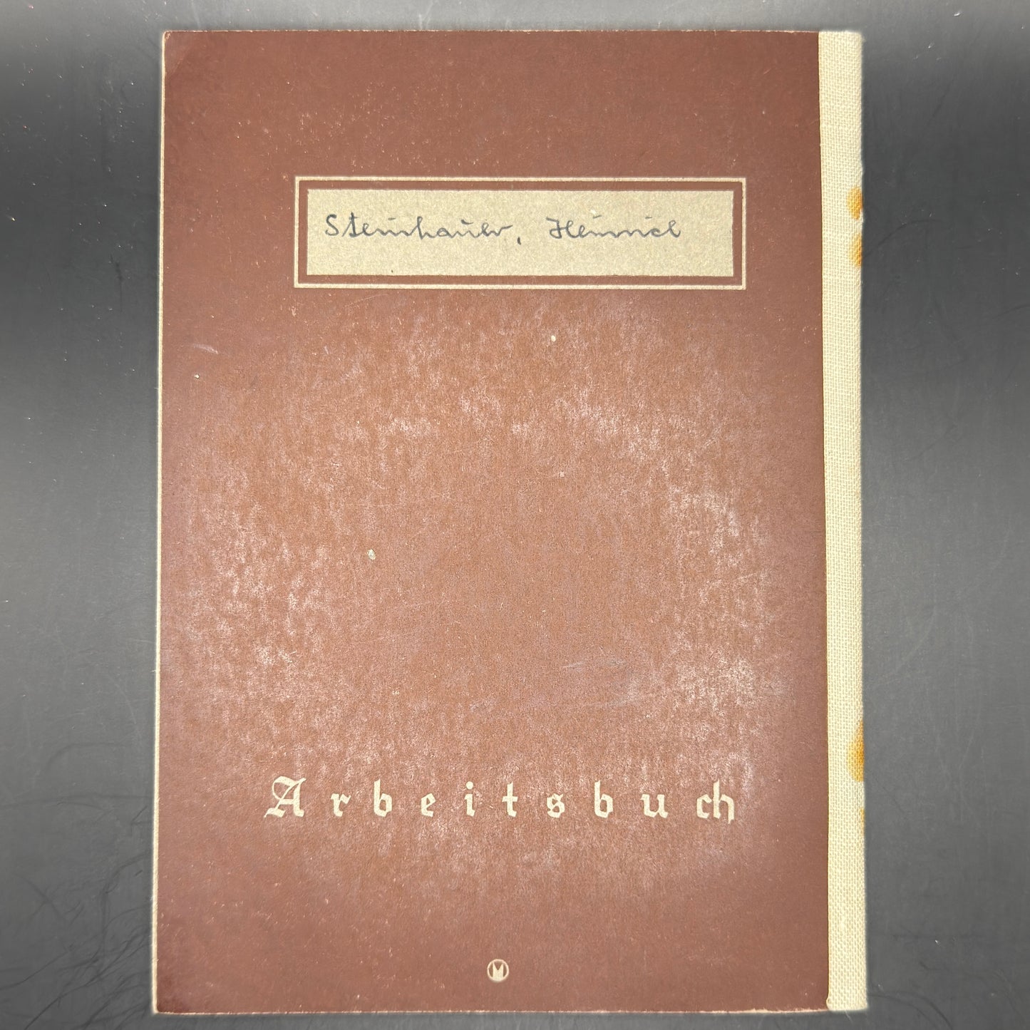 WW2 original artifact – Arbeitsbuch Feinmechaniker Deutsche Reichsbahn – interior detail