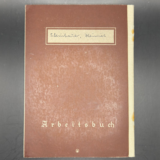 WW2 original artifact – Arbeitsbuch Feinmechaniker Deutsche Reichsbahn – interior detail