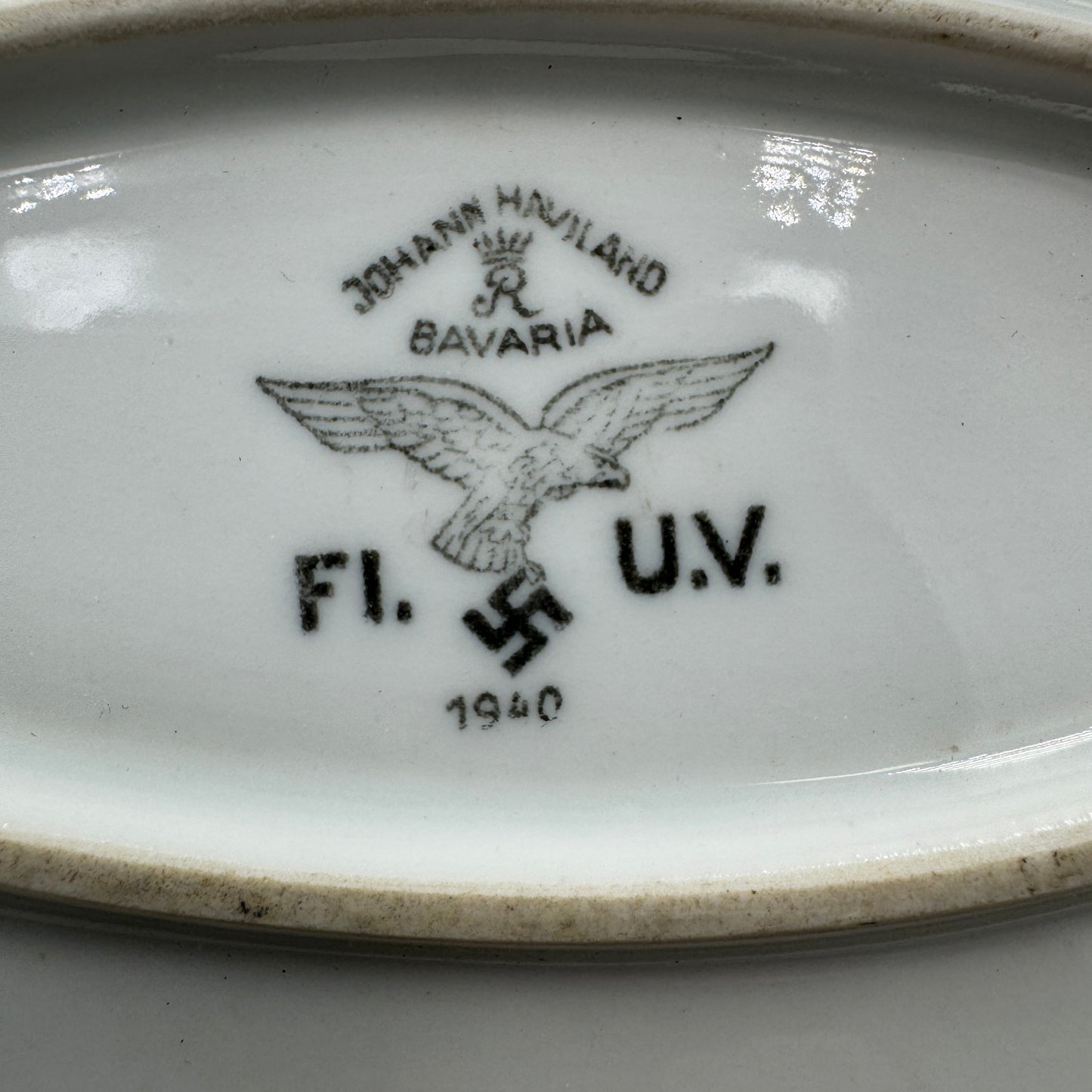 WW2 original artifact – Luftwaffe meat plate 1940 – interior title page