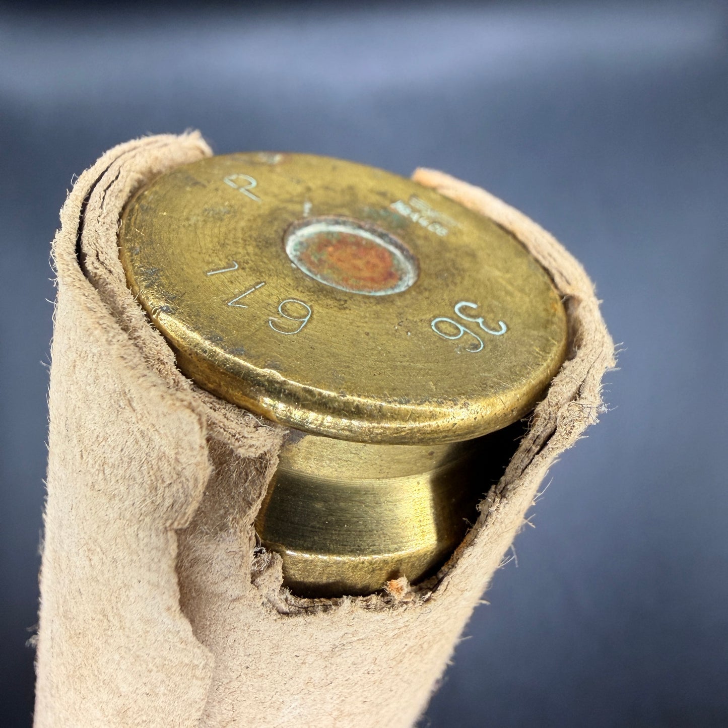 WW2 original artifact – Flak 20mm casing with original paper tube – interior page