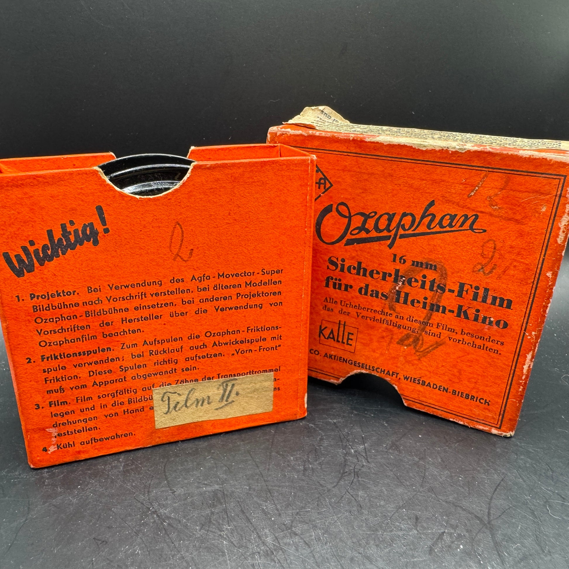 WW2 original artifact – Ozaphan 16mm film 1939 – interior title page