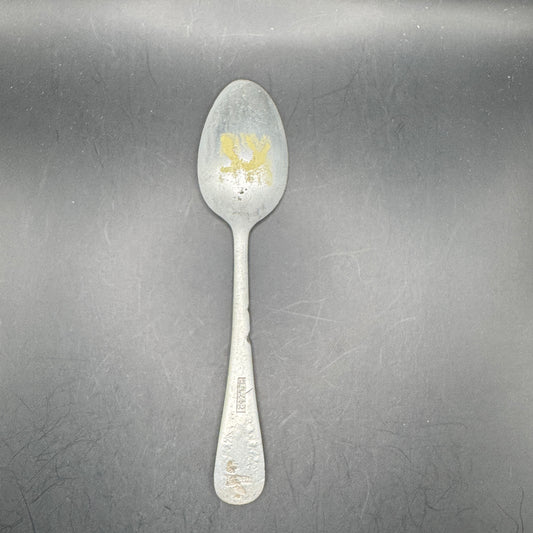 WW2 original artifact – Luftwaffe Aluminium Tea Spoon 1942 – interior detail