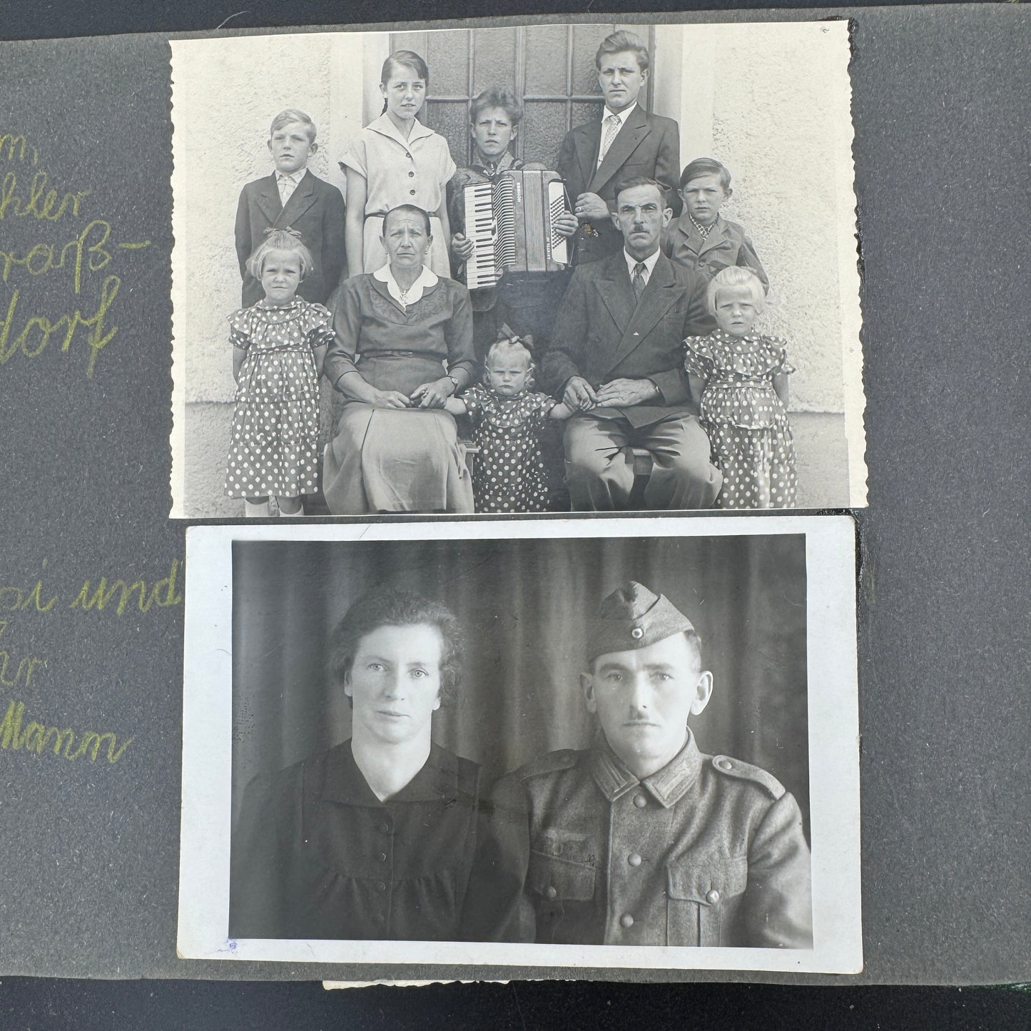 WW2 original artifact – Original WWII German Family Photo Album – Numerous Military Photos – interior page