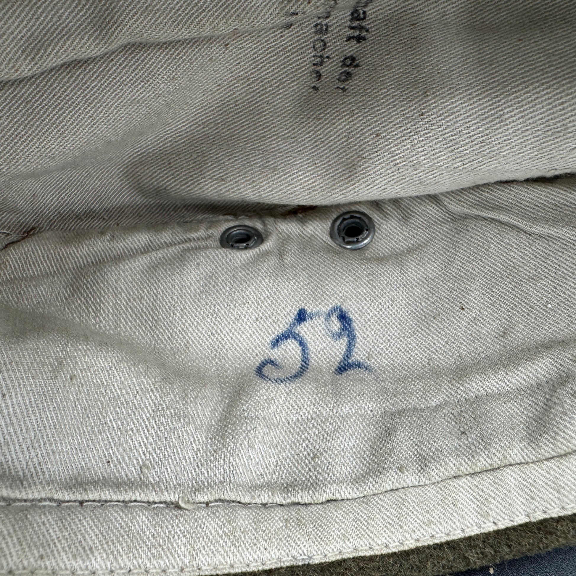 WW2 original artifact – RAD EM/NCO's overseas cap – interior page